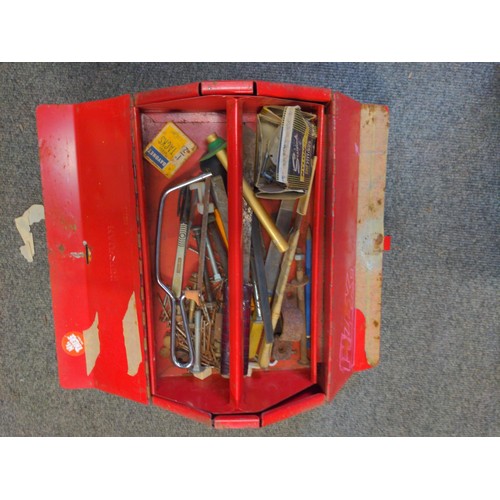 257 - Box of various tools inc. 3 toolboxes & contents, small vice, door lock etc.Does not include cra... 