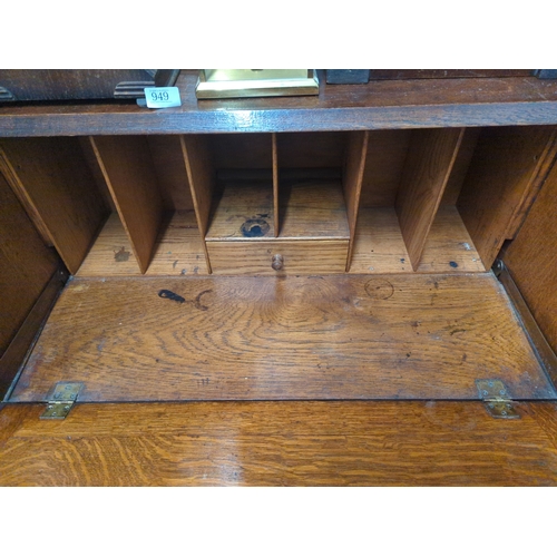 1087 - 1920's OAK Bureau W76 D44 H102 CM