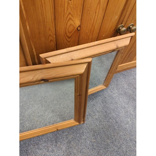 988 - 4 pine framed mirrors, largest w 43 x ht 74 cms