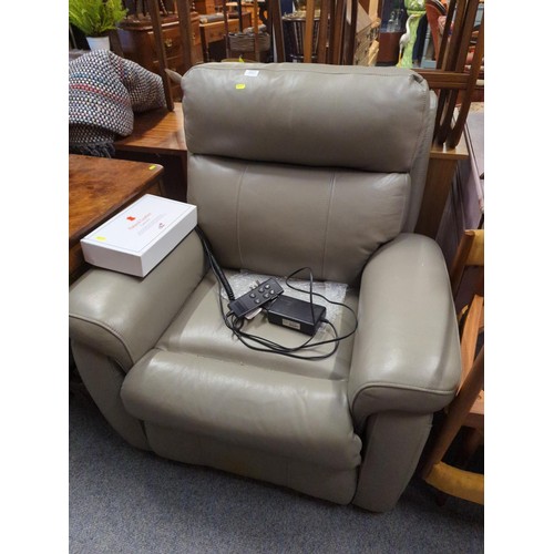 Leather TiMotion rising and reclining chair with electric controls and