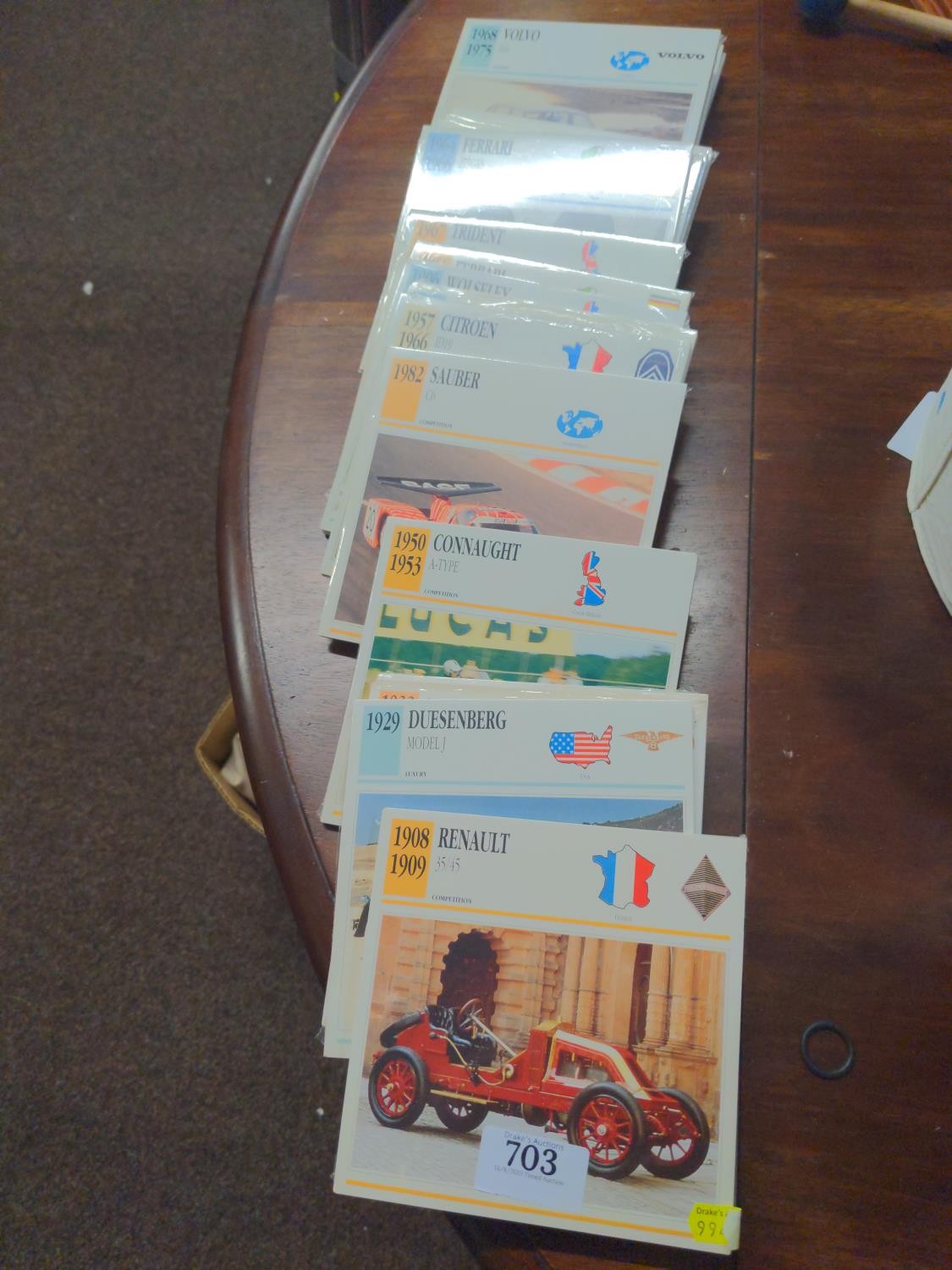 Collectors Classic Cars Club cards