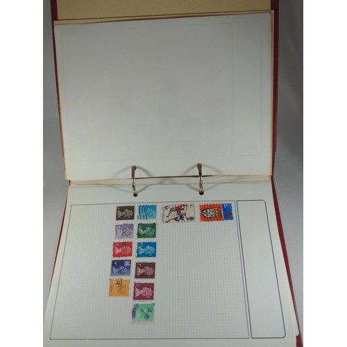 171 - Four part filled stamp albums and binder, together with some vintage cards