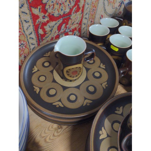 91 - Large quantity of 1970's Denby tea, dinner and serving ware