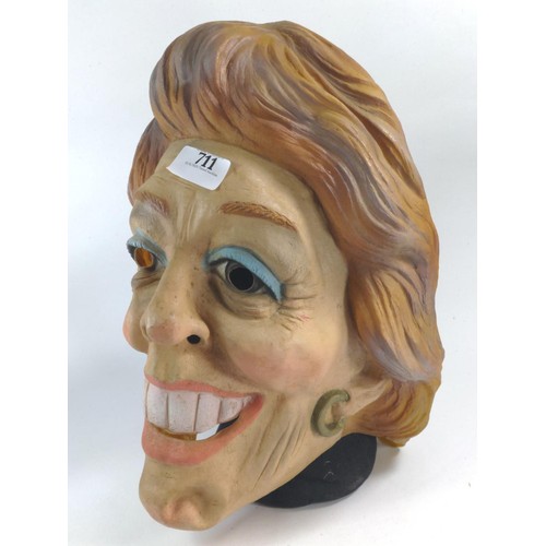 148 - Cesar character masks of Nancy Reagan & Ronald Reagan, marked 'Cesar 83'