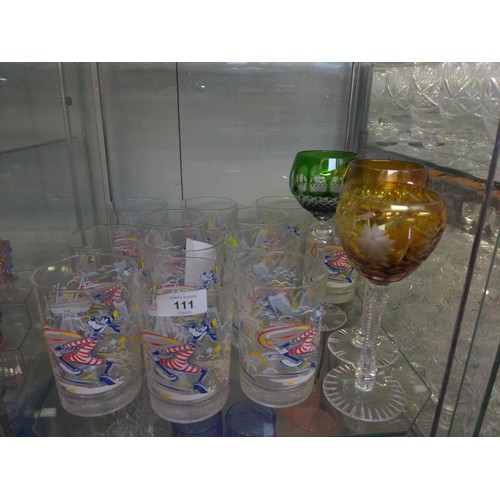 111 - 12 Disney World 25th anniversary year 2000 Typhoon Lagoon glasses from MacDonalds along with 3 hock ... 