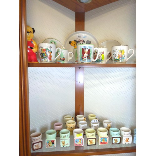 139 - Sooty items over 2 shelves inc eggcups