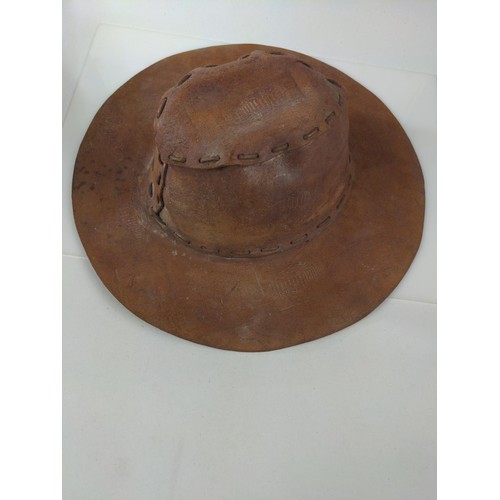 146 - Canadian leather hat & 1 other