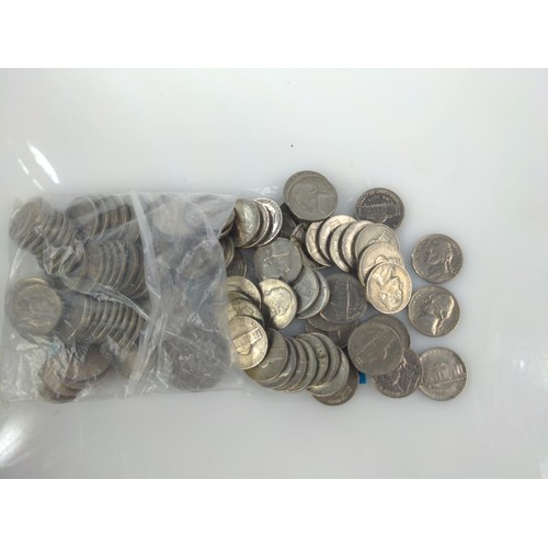 168 - Box of US cents, nickels and dimes, gross weight including box 2.1 grams