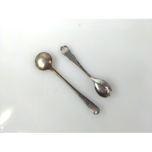 231 - Ten silver salt/mustard spoons, various hallmarks, gross weight 41.5 grams