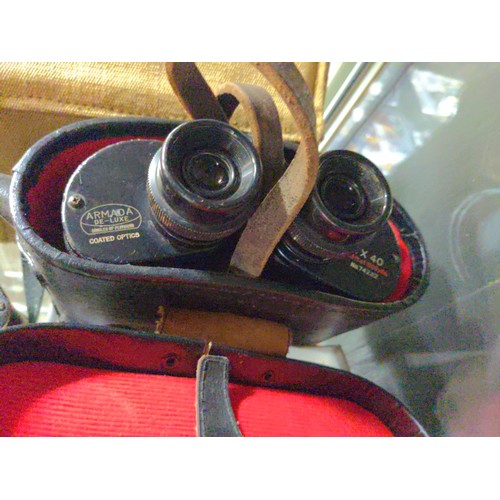 246 - Five pairs of binoculars, including a pair of military Taylor-Hobson binoculars dated 1943 with broa... 