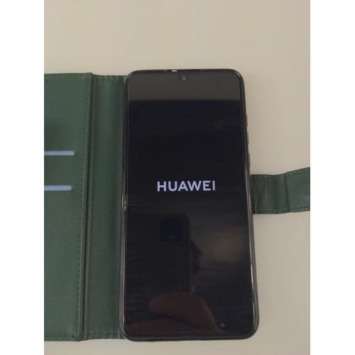 254 - Huawei P30 lite 256GB mobile phone with instructions, usb cable, box and green folding case