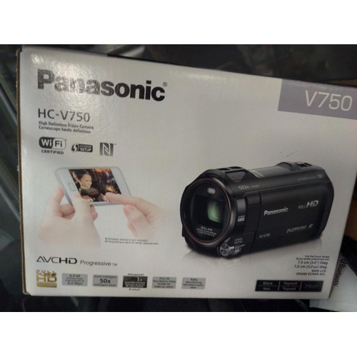 257 - Panasonic HC-V750 camcorder with box and Panasonic HC-V250 camcorder, with carry cases