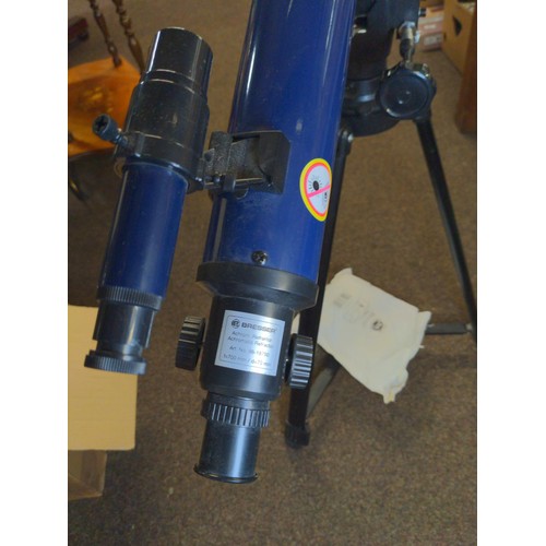 269 - Bresser telescope on tripod with accessories