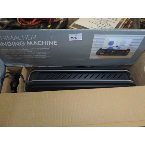 274 - Thermal binding machine plus Selpic smart handy printer