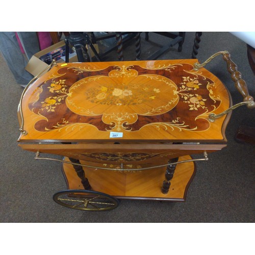 287 - Inlaid tea trolley