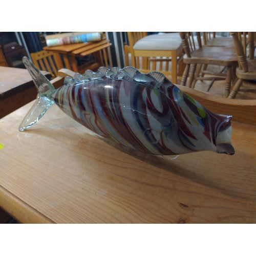 318 - Two Murano style art glass large fish .