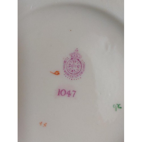 333 - Royal Worcester early C20th blush porcelain jug, of tapering form, shape no 1047, painted with spray... 