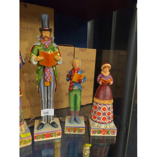 345 - Jim Shaw Christmas figures x 7 ranging from carol singers and wise men.