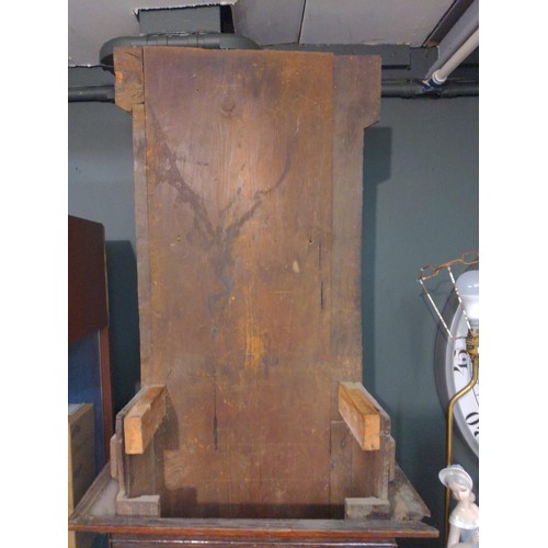 350 - Grandfather clock oak casement with glass, face and workings unbuilt. W43 D23 H224cm. Dial full ht 4... 