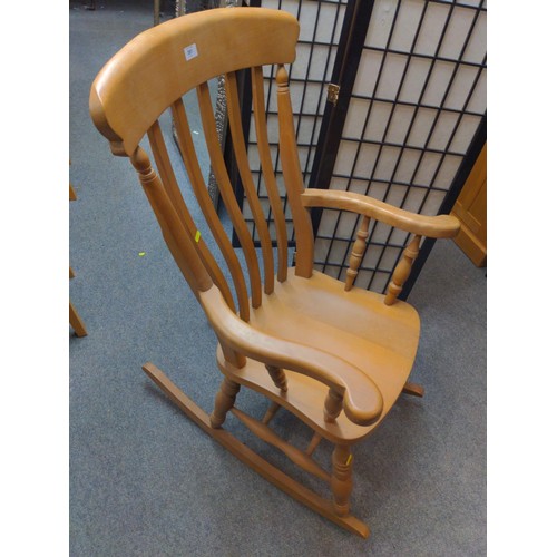 381 - Pine rocking chair Back height 111 cm 