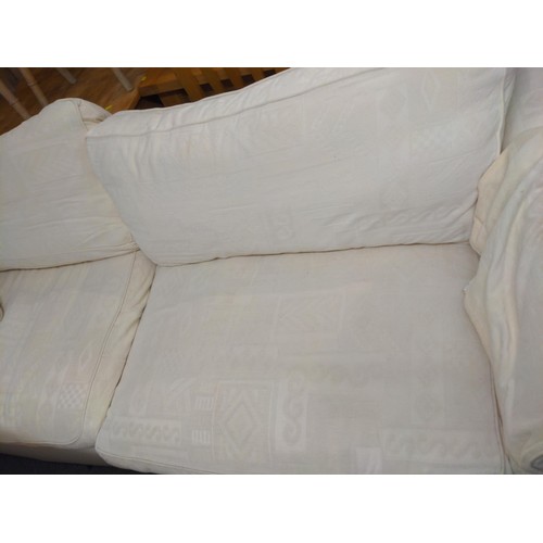 390 - Tetrad style large sofa with loose covers. 242cm x depth 94cm x height to back 94cm.