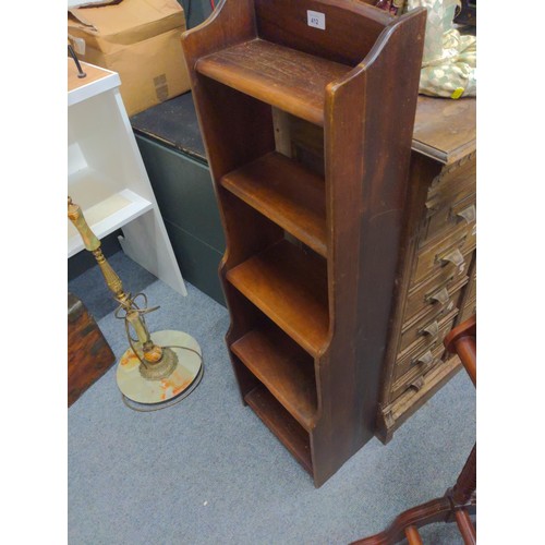 412 - Mahogany 5 shelf unit, depth 24cm x height 155cm 