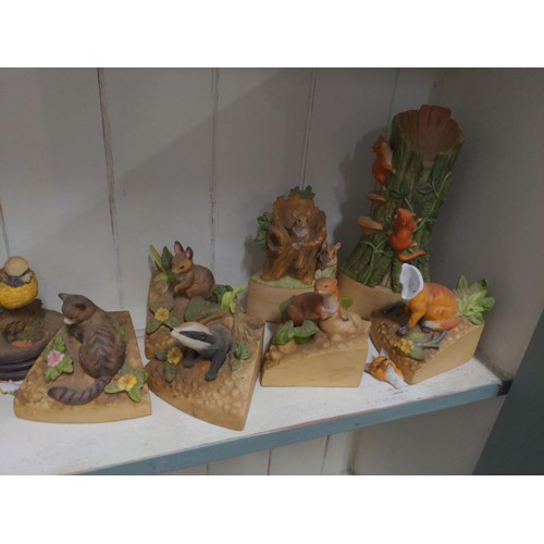 421 - Ten various Danbury Mint porcelain 'Woodland Life' animals