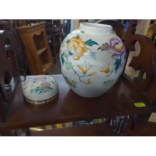 83 - Masons Ginger jar, Shelley vase & Malling lustre plate