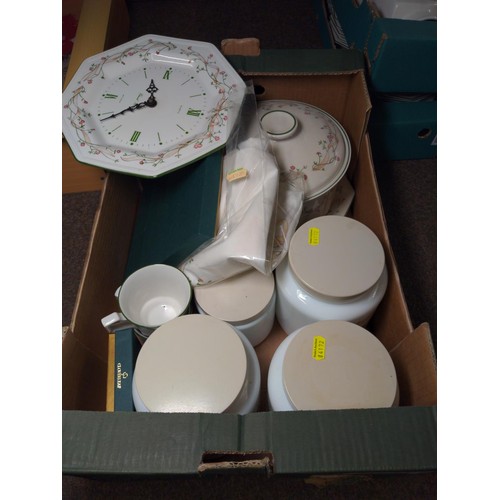 85 - 4 boxes of assorted Johnson Bros dinner & tea ware