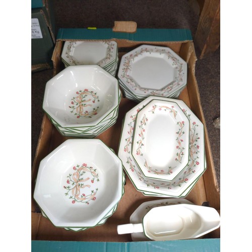 85 - 4 boxes of assorted Johnson Bros dinner & tea ware