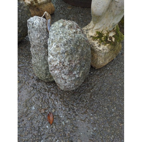 843 - Small granite staddle stone, height 42cm