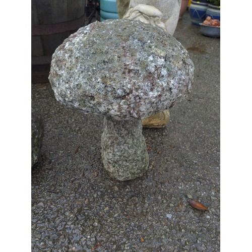 843 - Small granite staddle stone, height 42cm