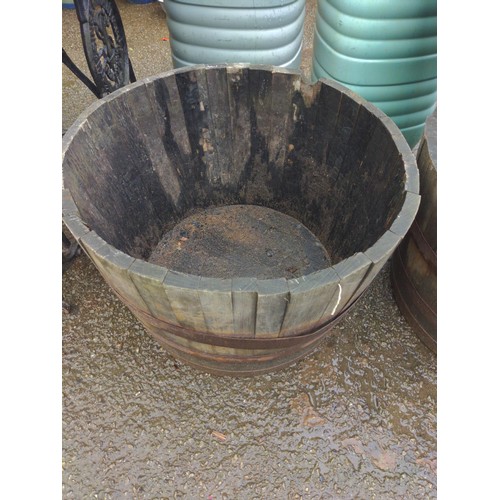 848 - Half barrel planter, diameter 66cm, 44cm high