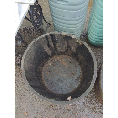 848 - Half barrel planter, diameter 66cm, 44cm high