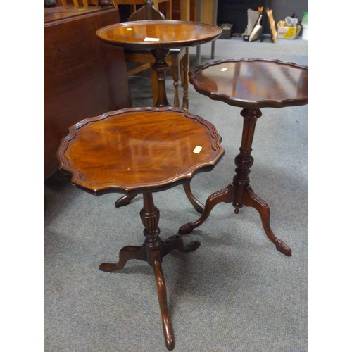 475 - 3 pedestal wine tables.