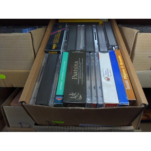 521 - 18 boxes of Operatic CD's, together with small box of DVD's of the same. Also includes 2 boxes of em... 