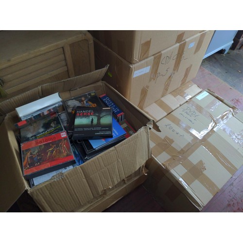 522 - 15 large boxes of Operatic CD's, with a large box of DVD's of the same. Sorted alphabetically.