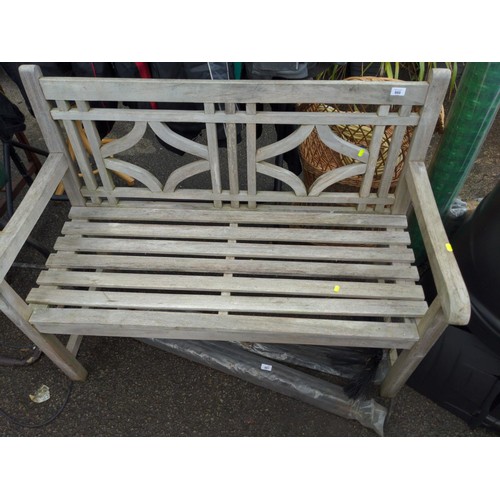 860 - Teak garden bench, width 121cm