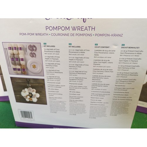 588 - 3 boxes of PomPom wreath making kits