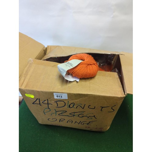 613 - 44 x 25gms orange donuts yarn