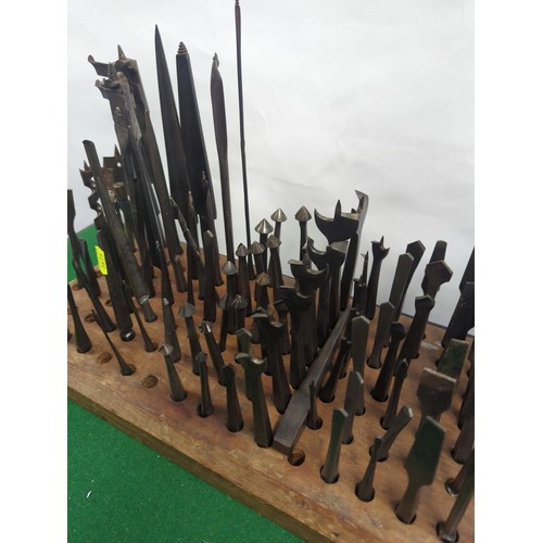 642 - Rack of drill heads etc