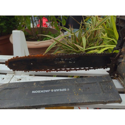 922 - Spear & Jackson petrol chainsaw, in unknown condition with some rust