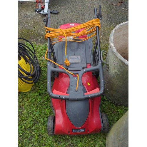 943 - Mountfield electric lawnmower with grass collector