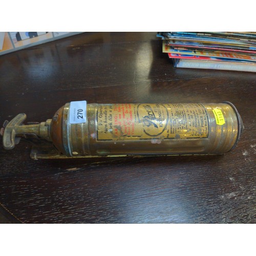 270 - Vintage Pyrene fire extinguisher with other pumps  etc