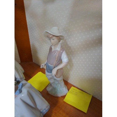 143 - 4 Lladro figures inc Precious Petals & Fisher boy