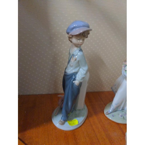 143 - 4 Lladro figures inc Precious Petals & Fisher boy