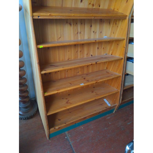 519 - Pine 9 shelf shop display unit (top is joined, but is a separate unit). W100cm H210cm