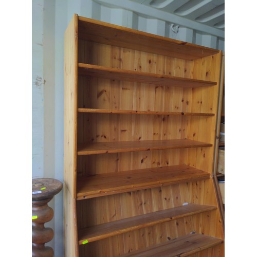 519 - Pine 9 shelf shop display unit (top is joined, but is a separate unit). W100cm H210cm