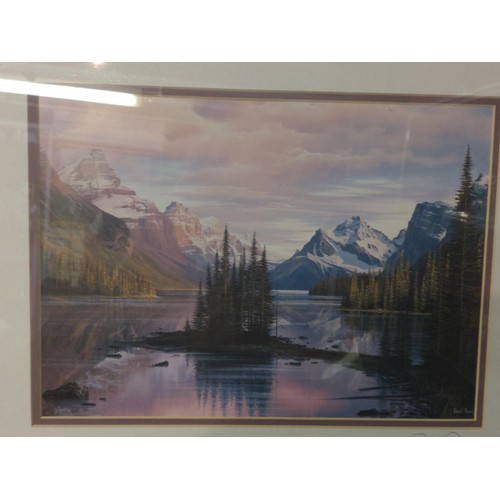 507 - Signed print by David Daase of Spirit Island, British Columbia  42x32 cms