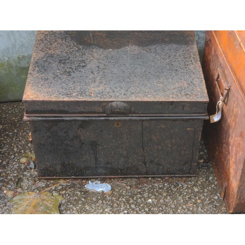 108 - Small metal chest, 51cm wide